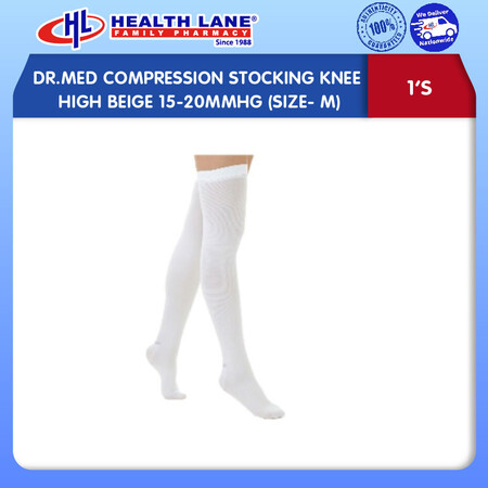 DR.MED COMPRESSION STOCKING KNEE HIGH BEIGE 15-20MMHG (SIZE- M)